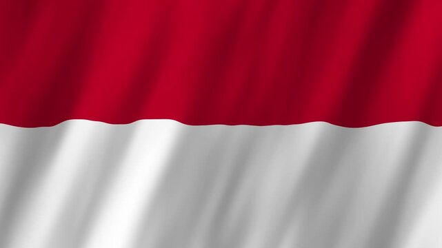 Monaco Flag Waving on Wind, Realistic 4K Background Animation