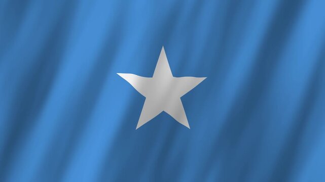 Somalia Flag Waving on Wind, Realistic 4K Background Animation