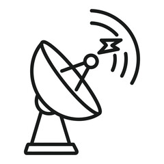 Fototapeta premium Satellite dish icon receiving or transmitting signals, representing communication and technology.
