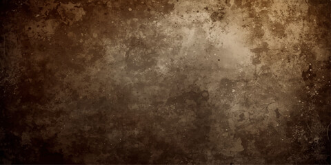 Obraz premium A dark and aged vintage backdrop featuring a rough rusty metal texture blended with dirty brown grunge paper patterns for an antique wall design surface
