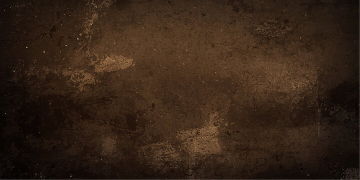 A dark aged parchment with a dirty brown grunge texture provides a vintage antique paper backdrop and rough ancient surface design for this retro wallpaper pattern