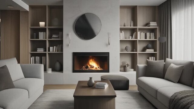 Salon moderne avec un insert