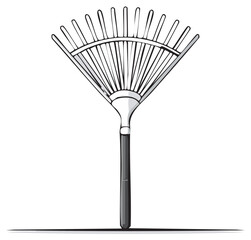 Simple Hand Drawn Leaf Rake Gardening Tool Illustration