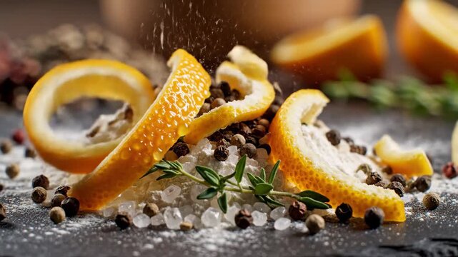 Aromatic blend of spices, herbs, and citrus zest for culinary creations