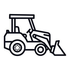 Fototapeta premium Line Art Illustration of a Compact Front Loader Construction Vehicle