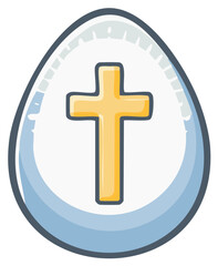 Fototapeta premium Simple illustration of a pastel colored Easter egg with a golden cross