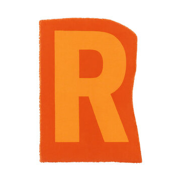 PNG Bold orange letter R