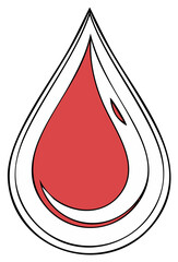 Fototapeta premium Stylized Red Blood Drop Icon Symbol Medical Health Care
