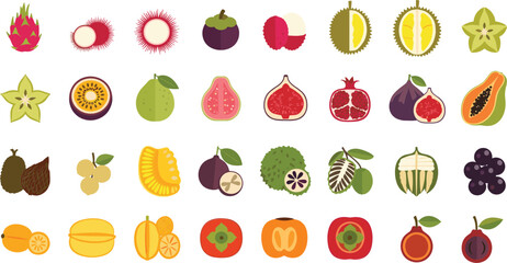 Obraz premium Vibrant exotic fruit collection for healthy eating and nutrition