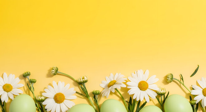 St david's day celebration with daffodils and easter eggs