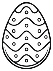Obraz premium Decorated Easter egg with wave pattern and dots for holiday season
