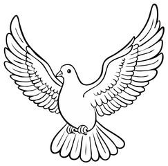 Obraz premium Elegant dove bird soaring with wings spread wide symbolizing peace and freedom