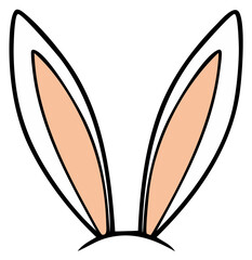 Fototapeta premium Cute Cartoon Bunny Ears Symbol for Spring and Easter Celebrations