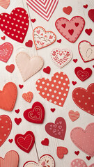seamless pattern with red hearts