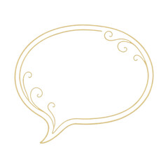 PNG Elegant golden speech bubble design.