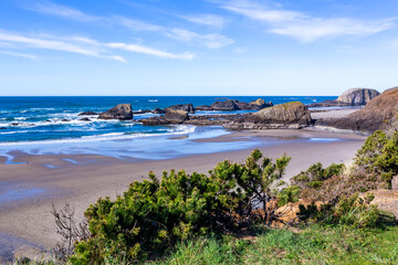 Beautiful Oregon Pacific coast in Seal Rock area