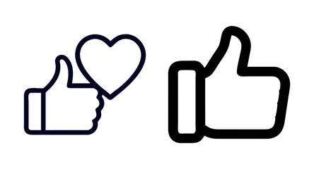 Obraz premium Thumbs up like heart icon vector illustration for social media approval and appreciation design