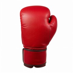 A close-up shot of a red boxing glove
