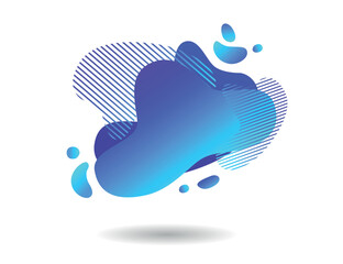 Fluid abstract background. Dynamic Blue Purple Liquid Blob with Striped Accents