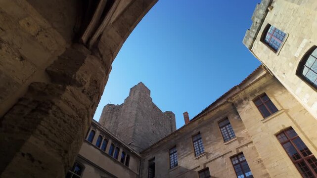 arch and tower in old town Narbonne