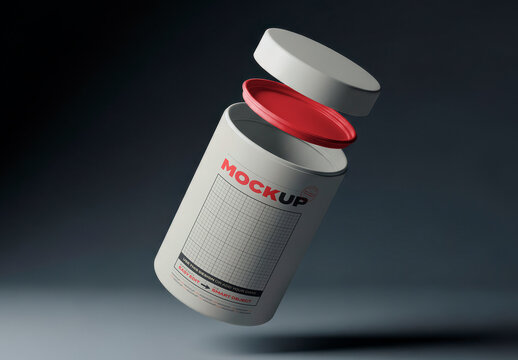 Can Floating Parts Mockup