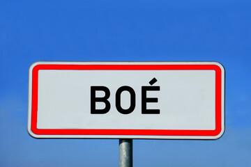 place-name sign Bo&eacute;