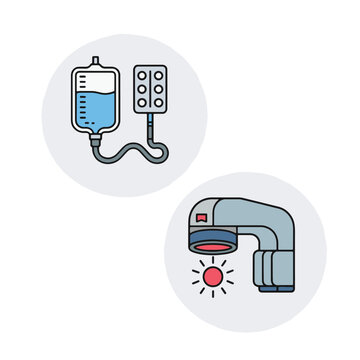 Chemotherapy and Radiation Treatment Icons