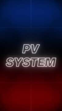 PV System Text Retro Style vertical
