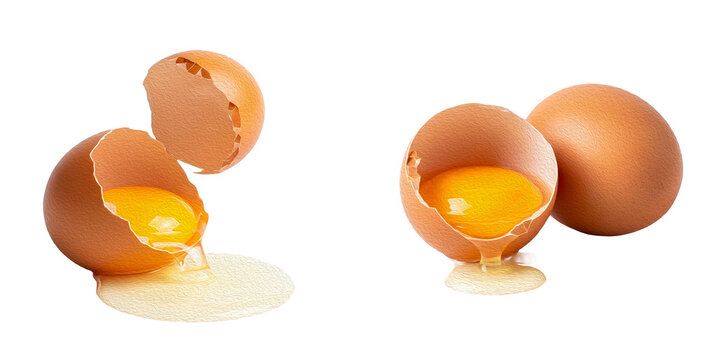 the best quality set of broken egg isolated on white background PRO PNG file,..,