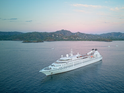 aerial view of cruise ship in Potrero harbor Coast Rica