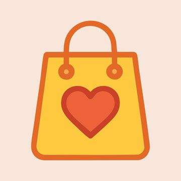 Shopping bag with heart shape