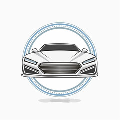 Vector illustration of a modern sports car emblem with sleek design.