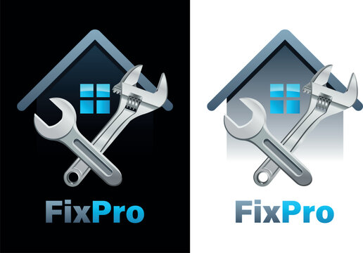 Icon Symbol Logo Firmenzeichen - Wassertropfen Wasserwerk Sanitaer Gabelschluessel - Aqua Fix