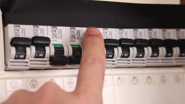 Tableau &eacute;lectrique domestique pendant une coupure d'&eacute;lectricit&eacute;.