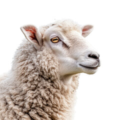 Fototapeta premium Closeup of a sheep on a animal studio setting high fidelity detailed view nature concept isolated