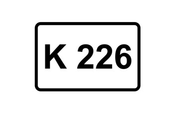 Illustration eines Kreisstra&szlig;enschildes der K 226 in Deutschland