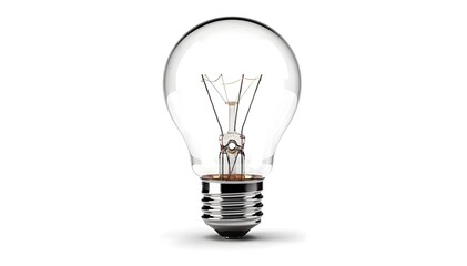 Clear glass light bulb isolated on white background innovation and idea concept