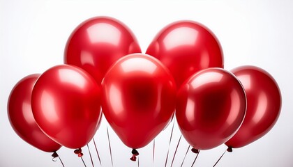 red party balloons isolated on white background