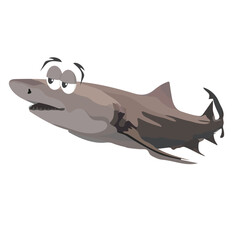 Fototapeta premium Lemon Shark Fun Vector Illustration - Editable EPS