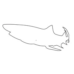 Fototapeta premium Lemon Shark Outline - Editable EPS