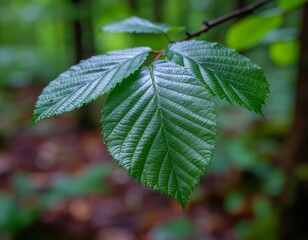 extreme macro close up of a vibrant green leaf showcasing the intricate details of its veins and organic surface texture