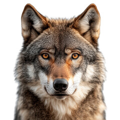Obraz premium gray wolves in a close-up, isolated on transparent background,