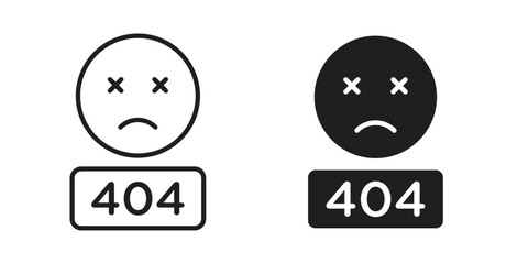 Fototapeta premium 404 Error icon. Linear icon collection. Editable stroke. Vector illustrations