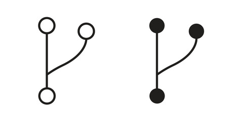 Code branch icon. Linear icon collection. Editable stroke. Vector illustrations