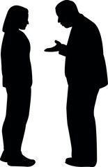 a couple making chat, silhouette vector