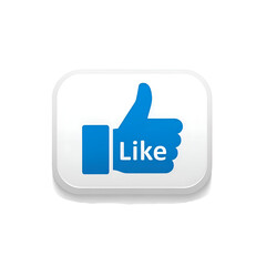 Obraz premium Blue Like Button Icon on White Background for Social Media Interaction.