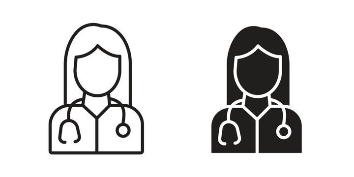 Doctor icon. Linear icon collection. Editable stroke. Vector illustrations
