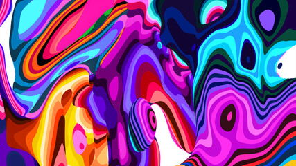Vibrant abstract colorful swirl pattern with fluid dynamic shapes