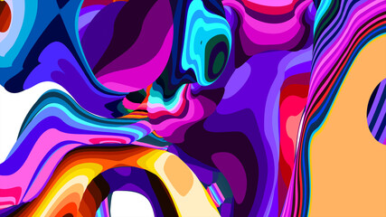 Vibrant Abstract Colorful Fluid Shapes in Modern Digital Art Design
