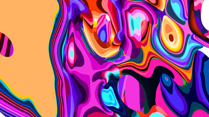 Vibrant Abstract Colorful Fluid Art with Dynamic Swirls and Patterns